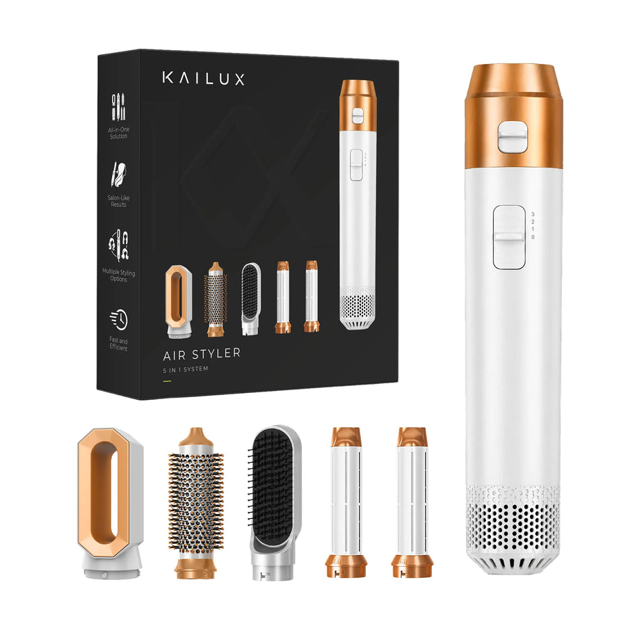 Kailux© Premium 5 In 1 Hair Styler Pro V3 [1 Year Warranty & Auto Curling]